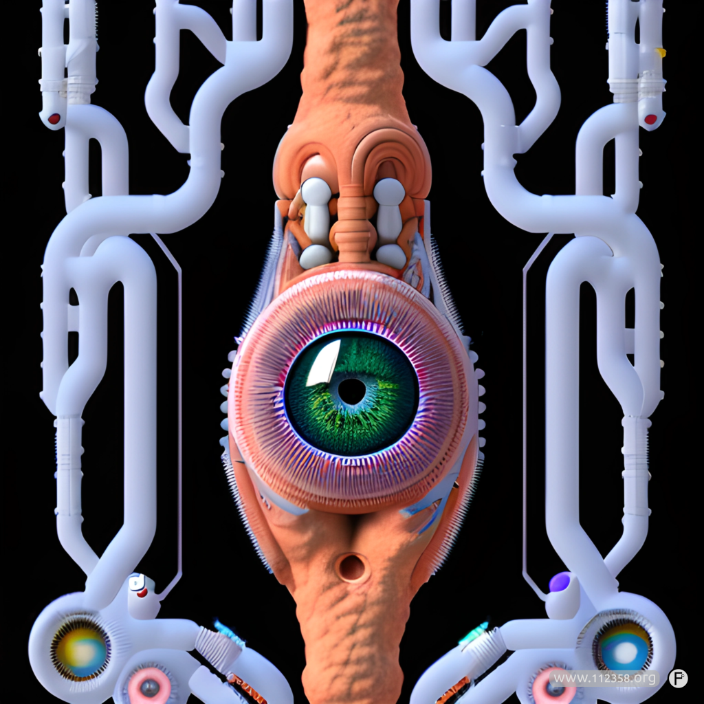 Fantastyczny, surrealistyczny portret wygenerowany podczas pierwszych eksperymentów z AI, wariant 4