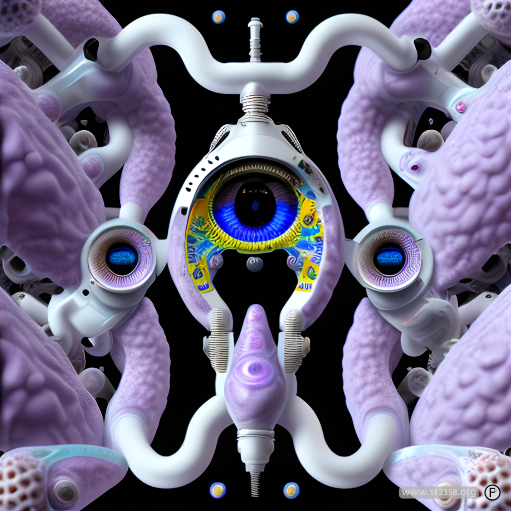 Fantastyczny, surrealistyczny portret wygenerowany podczas pierwszych eksperymentów z AI, wariant 8