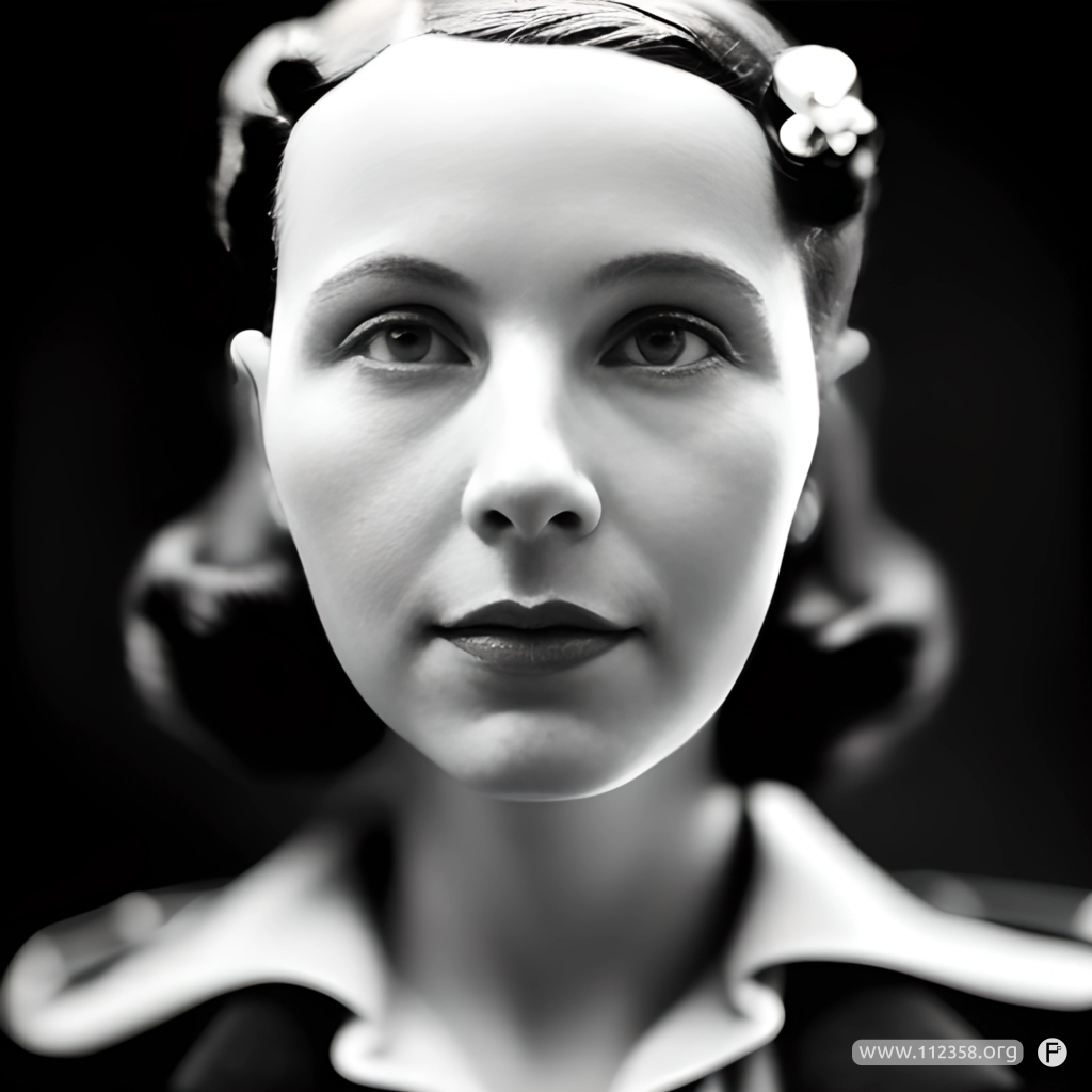 Czarno-biały portret w stylu dawnej fotografii, wygenerowany przez AI, wariant 5