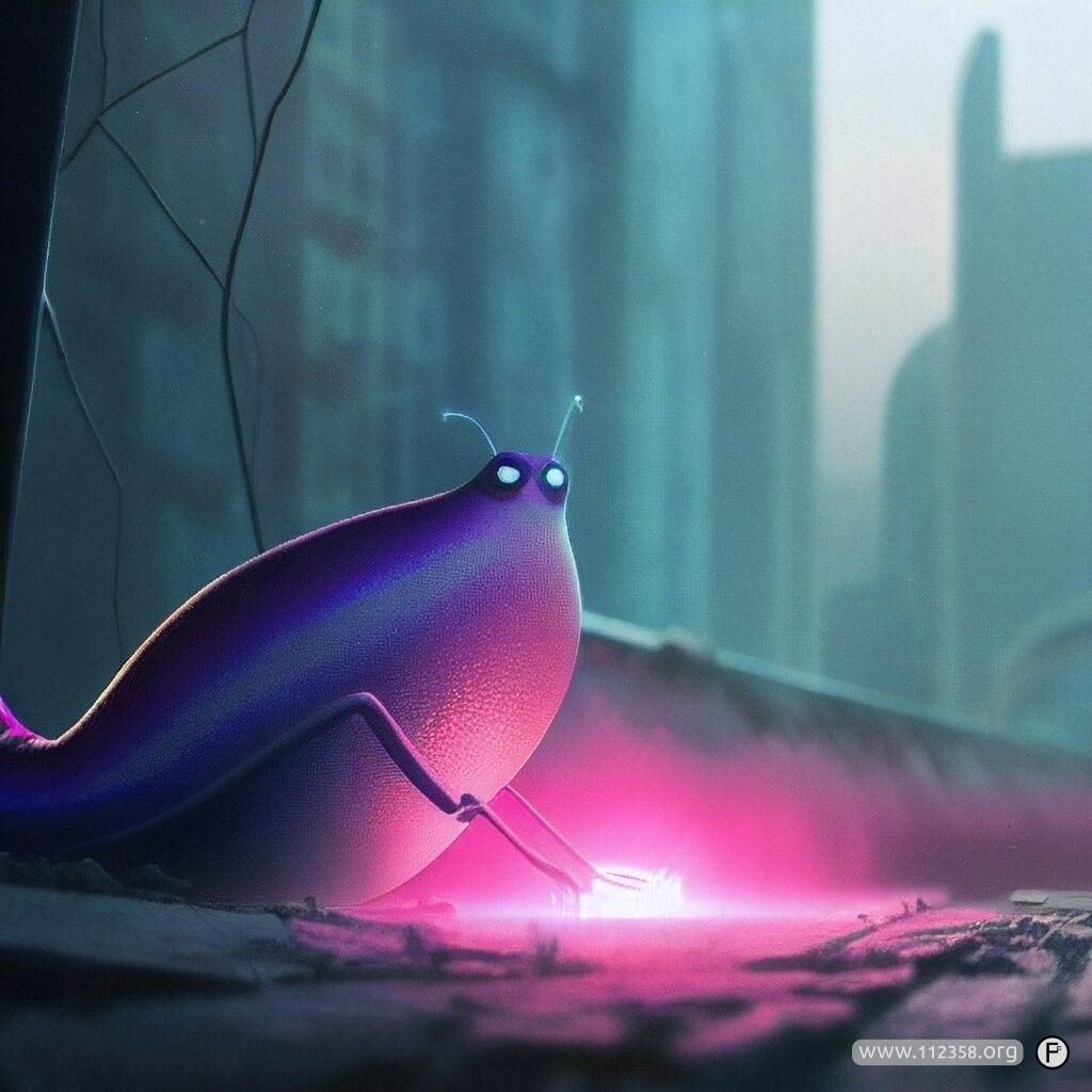 Fantastyczne, kosmiczne stworzenie przypominające śluzowca, wariant 2